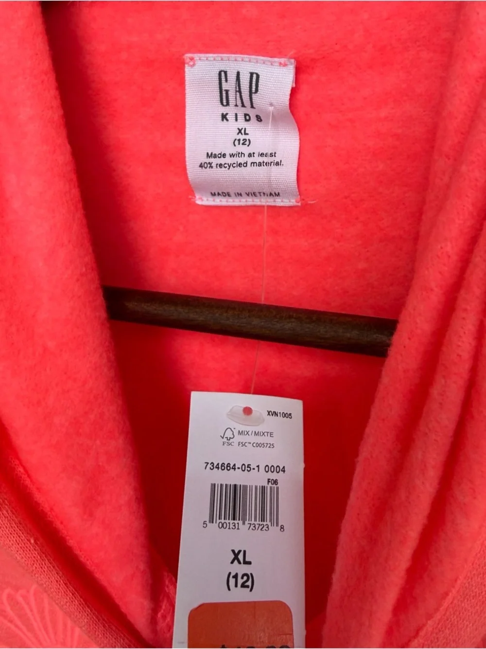 Gap Girl's Soft Long Sleeve Pullover Hooded Sweatshirt Floral Logo Size 12 NWT